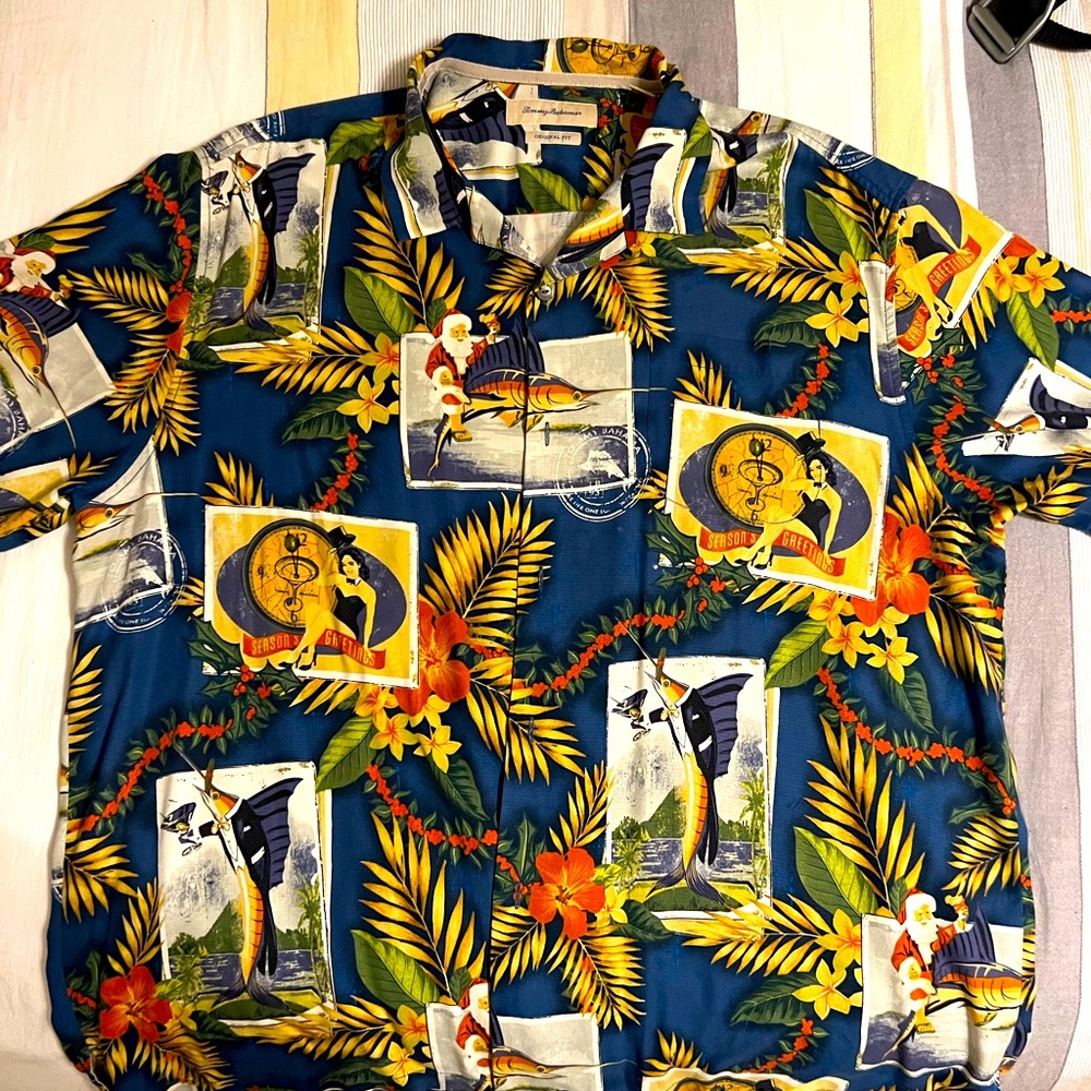 Tommy Bahama Silk Christmas Camp Shirt